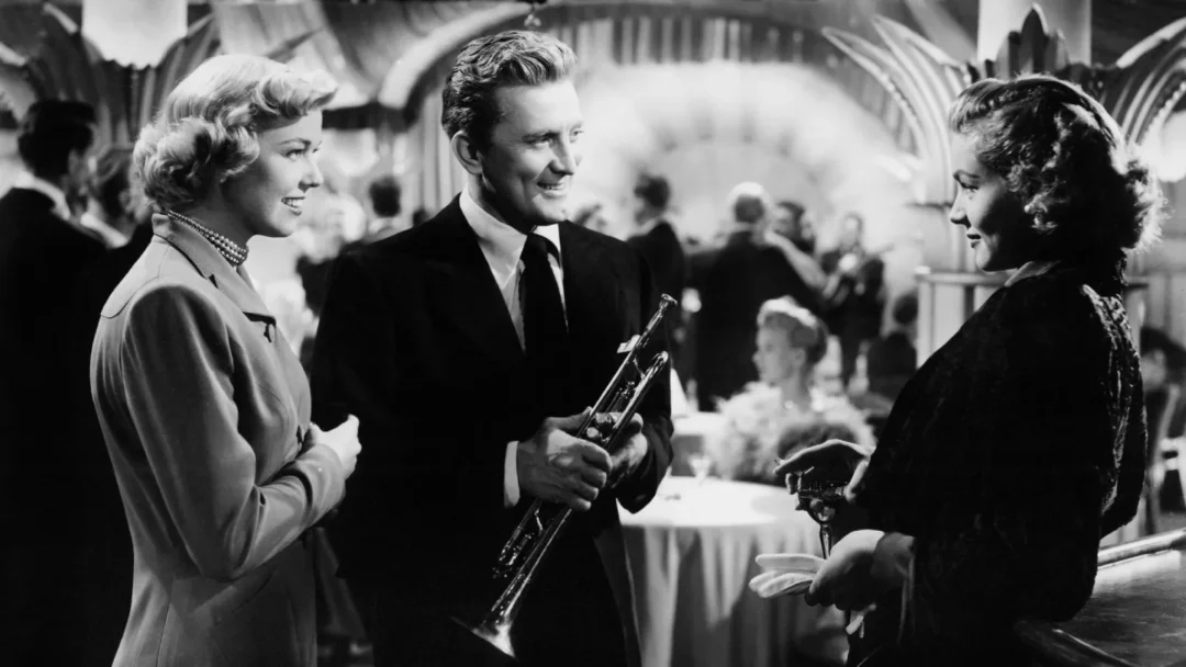 Doris Day, Kirk Douglas y Lauren Bacall en El trompetista (1950)