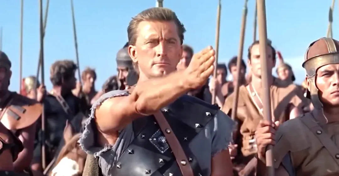 Kirk Douglas en la batalla final de Espartaco