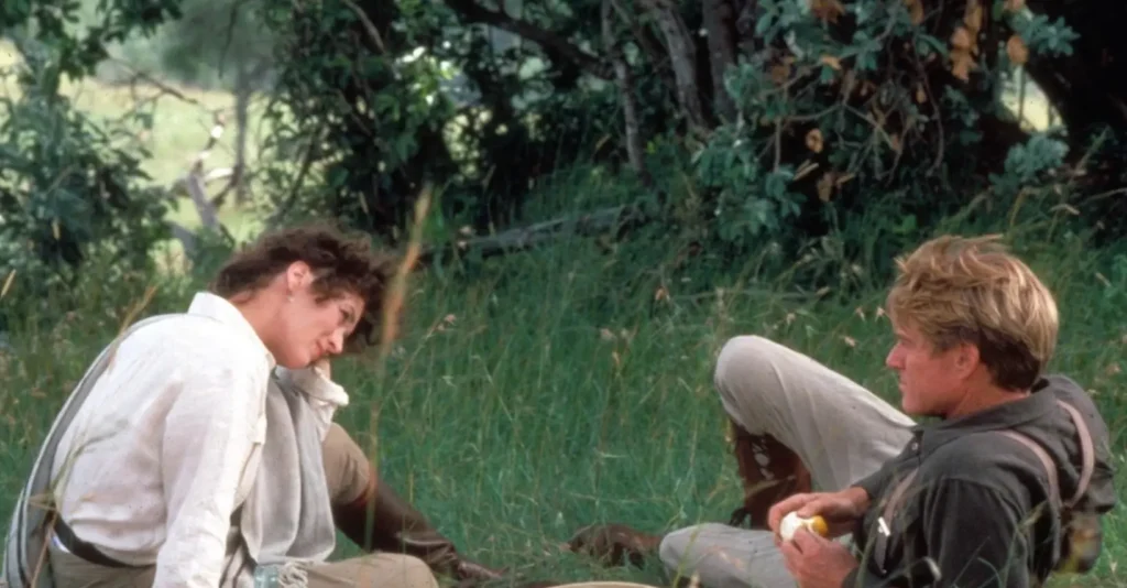 Meryl Streep y Robert Redford en una escena de Memorias de África