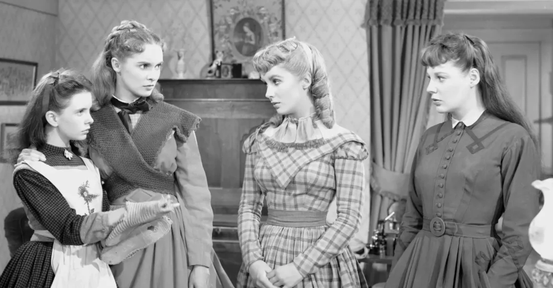 Margaret O'Brien, Janet Leigh, Elizabeth Taylor y June Allyson en Mujercitas del director Mervyn LeRoy 