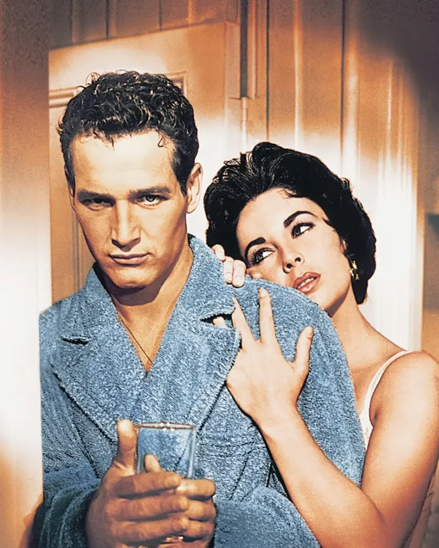 Con Elizabeth Taylor en La gata sobre el tejado de zinc (1958)