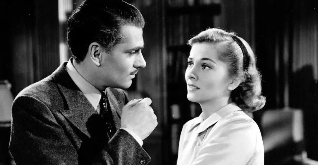 Laurence Olivier y Joan Fontaine en Rebecca