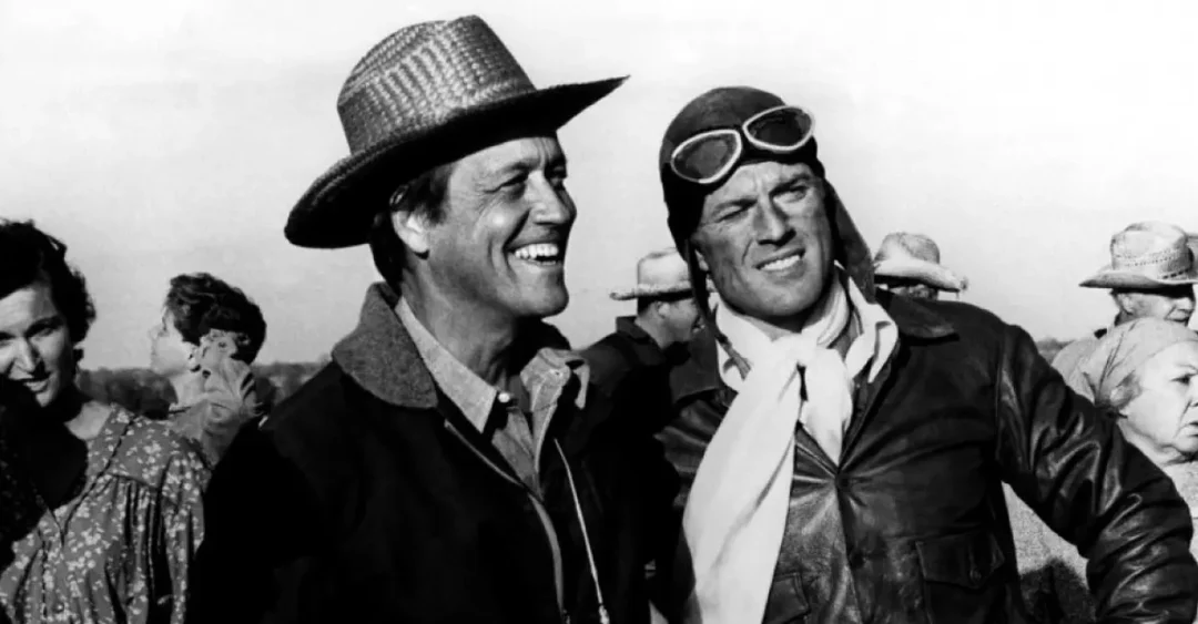 El director George Hill y Robert Redford durante el rodaje de The Great Waldo Pepper