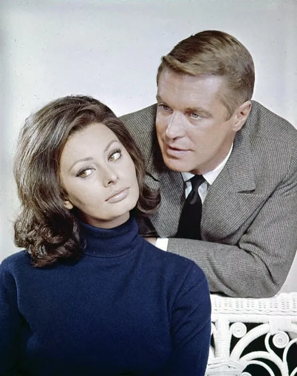 George Peppard y Sofía Loren en 1968
