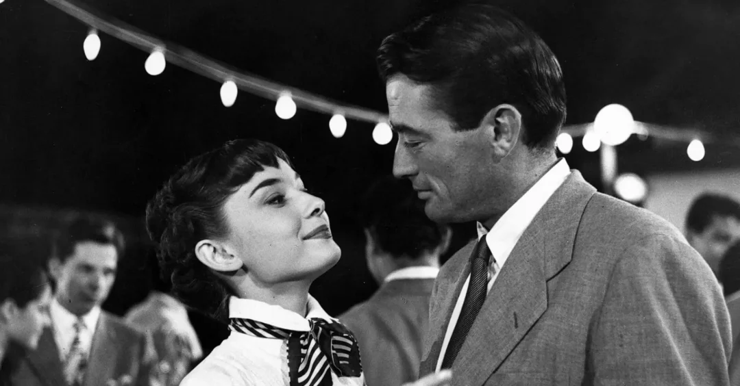 Audrey Hepburn y Gregory Peck en Vacaciones en Roma