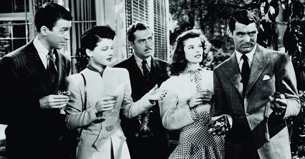 Cary junto a Katharine Hepburn y James Stewart