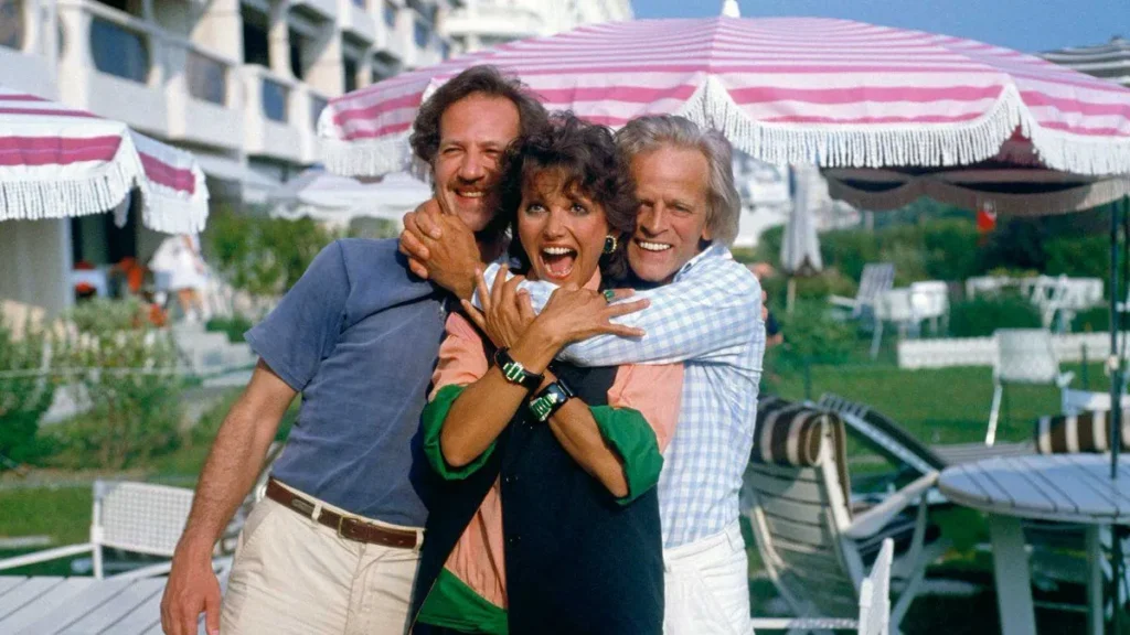 Klaus Kinski, Claudia Cardinale y Werner Herzog en la presentación de Fitzcarraldo