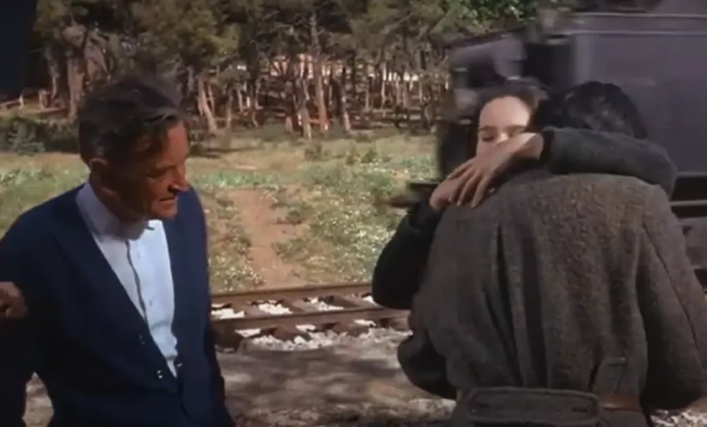 David Lean con Geraldine Chaplin y Omar Sharif en el rodaje de Doctor Zhivago