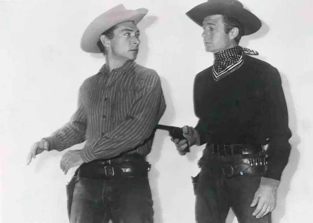 Cleef junto a Jim Davis en el Western Bala por bala (1957)