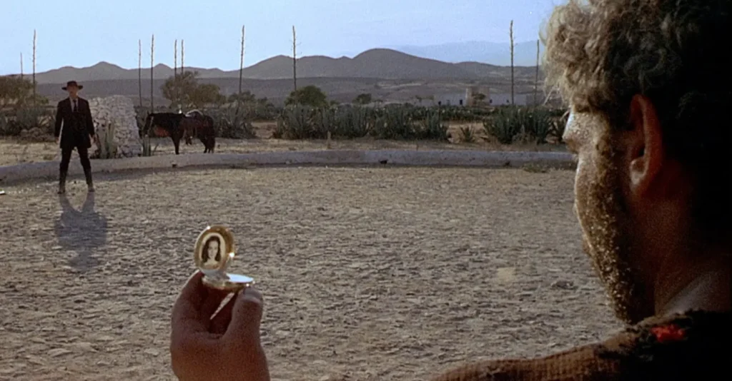Lee-Van Cleef y Gian Maria Volonté en La muerte tenía un precio