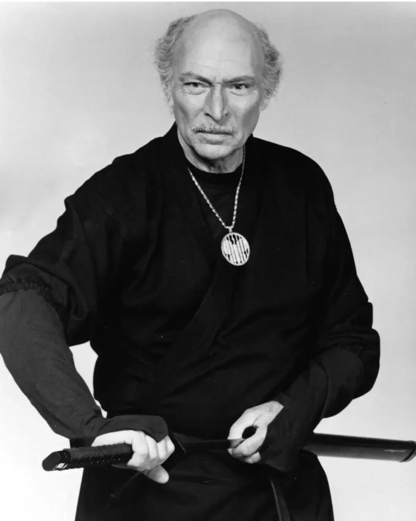Lee Van Cleef en 1984 en su serie sobre un veterano ninja