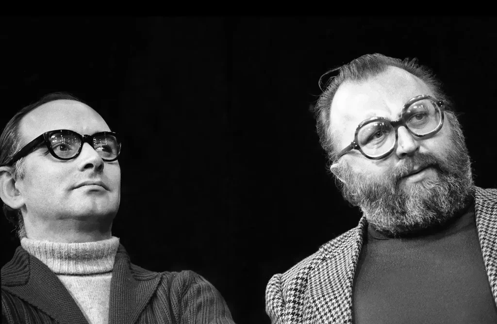 Ennio Morricione y Sergio Leone en una foto de los años 80