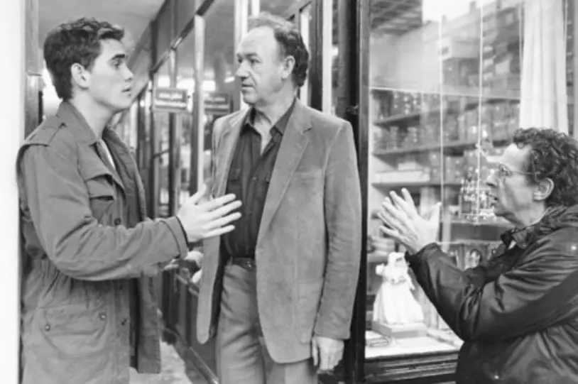Matt Dillon, Gene Hackman y Arthur Penn rodando Target (1985)