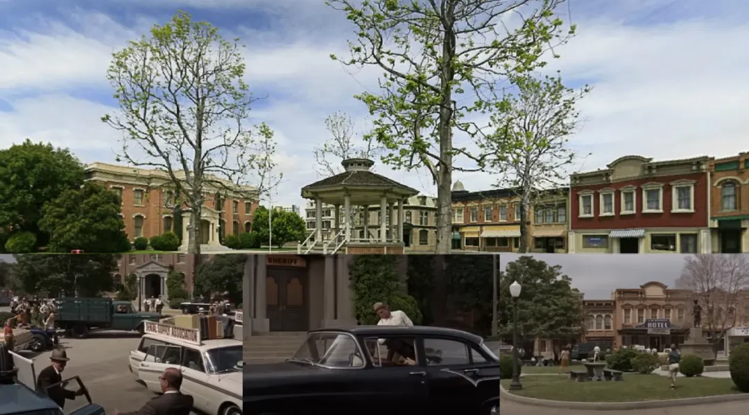 Los estudios Warner: Midwest Street Backlot, con escenas de The Chase (1966)