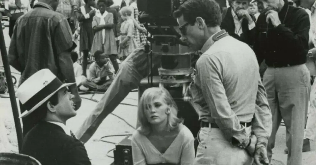 Warren Beatty, Faye Dunaway y Arthur Penn en el rodaje de Bonnie and Clyde