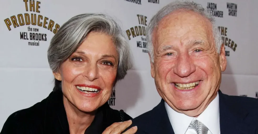 Anne Bancroft y Mel Brooks en el estreno del musical The Producers en 2003