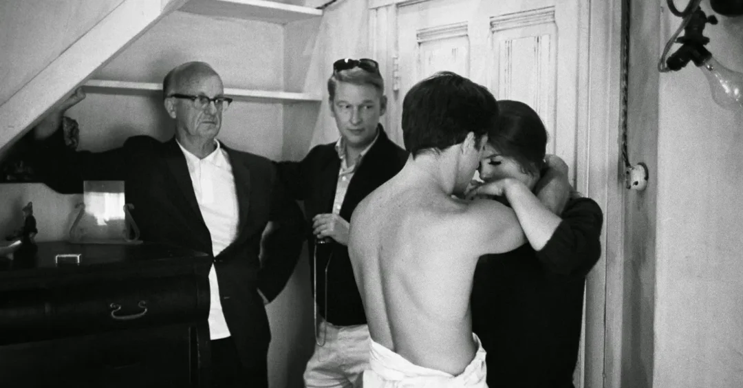 Rodaje de escena del piso de Benjamin con Hoffman y Ross