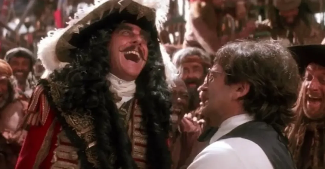 Dustin Hoffman y Robin Williams en Hook