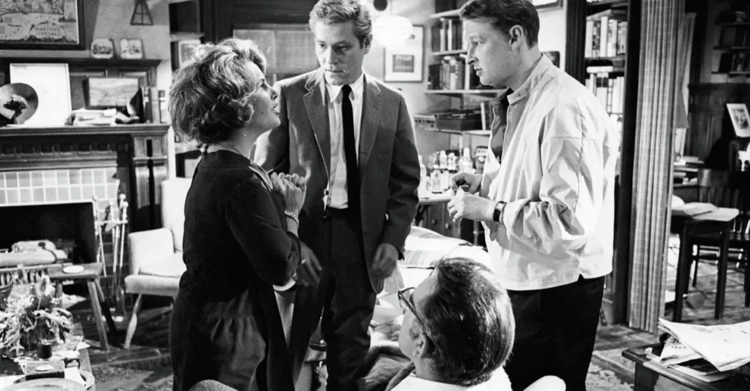 Mike Nichols en el rodaje de ¿Quién teme a Virginia Woolf?