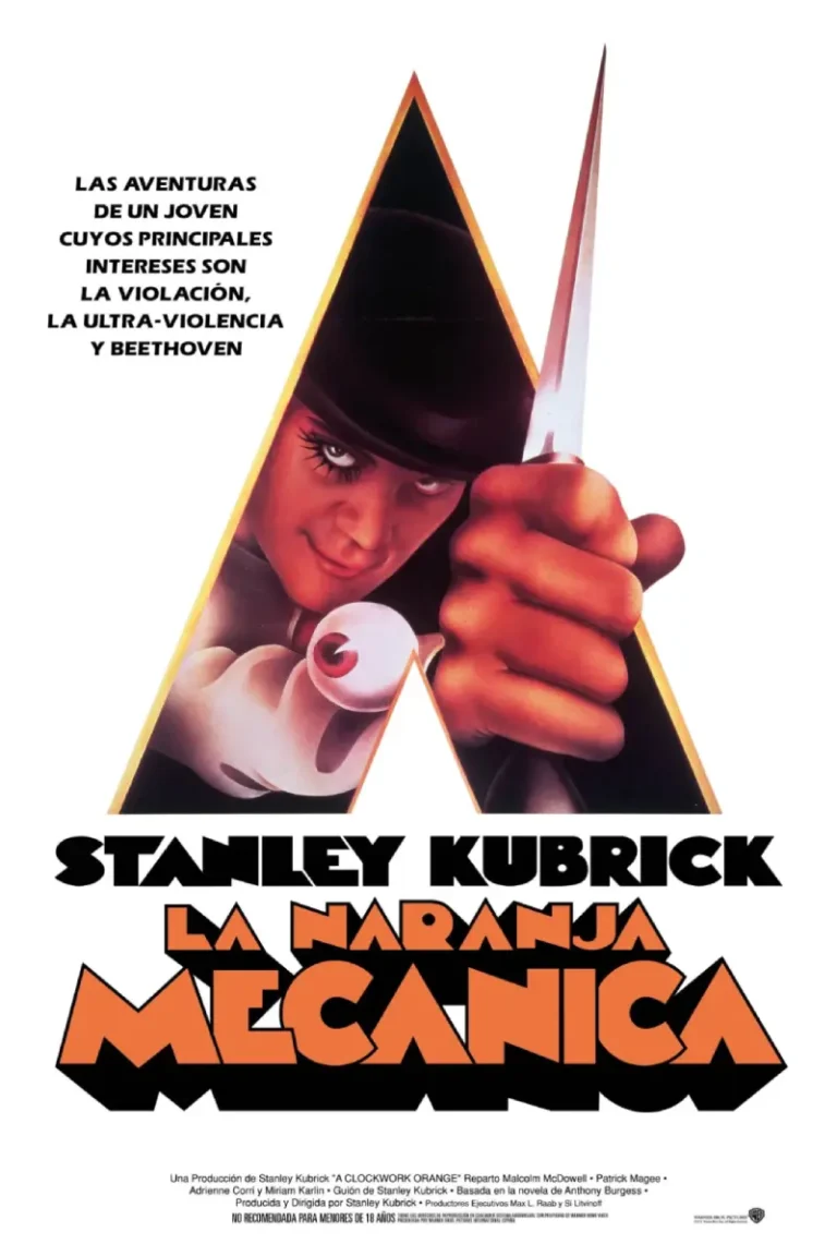 Poster en español de la La naranja mecánica