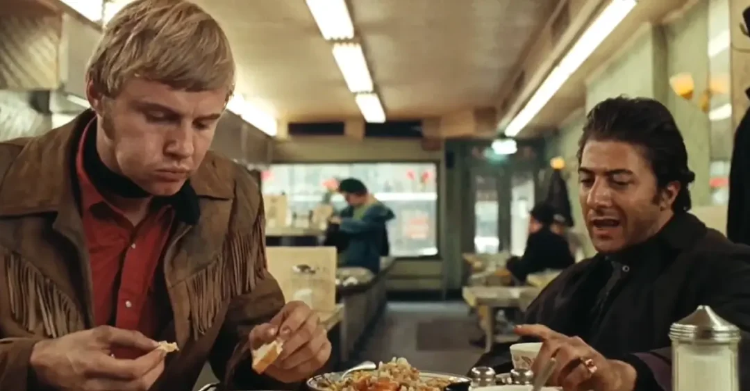 Jon Voight y Dustin Hoffman en Midnight Cowboy