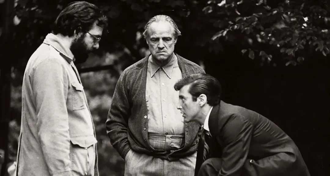 Francis Ford Coppola dirige a Marlon Brando y Al Pacino